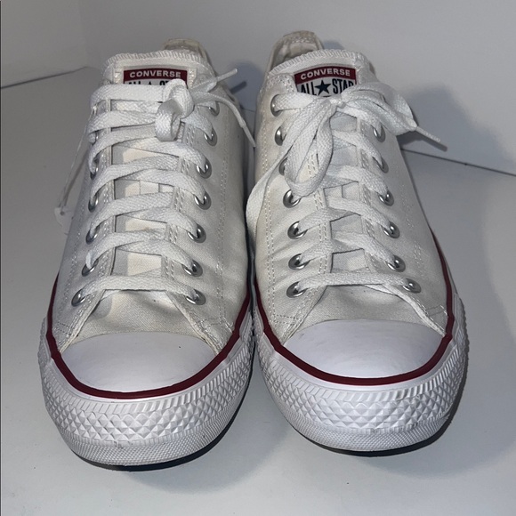 Converse White Athletic Shoes with Red Accents. main image 4